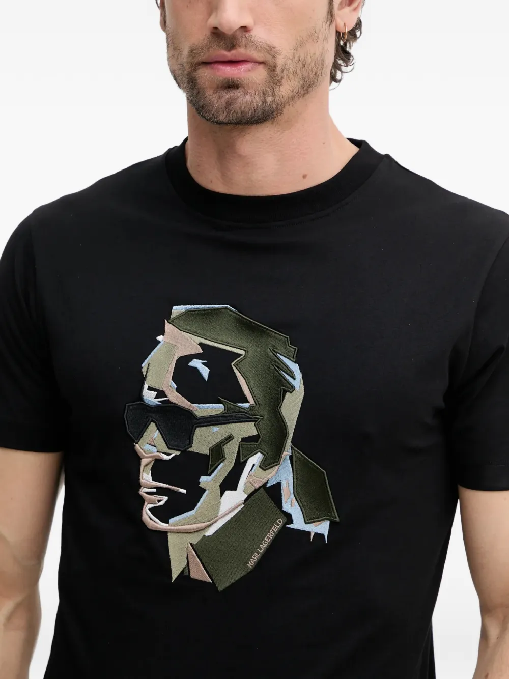Karl Lagerfeld T-shirt met ronde hals Zwart