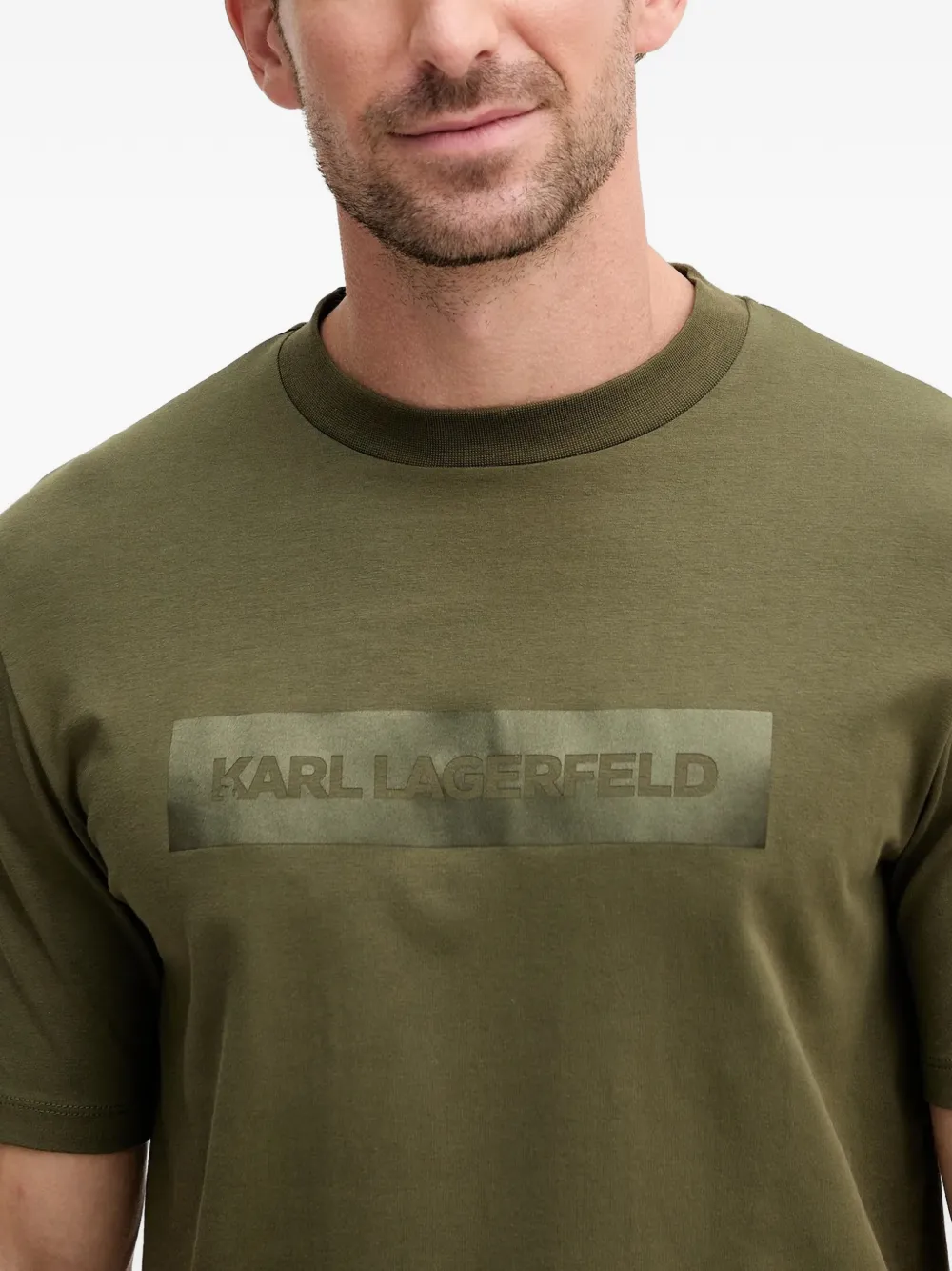 Karl Lagerfeld T-shirt met logopatch Groen