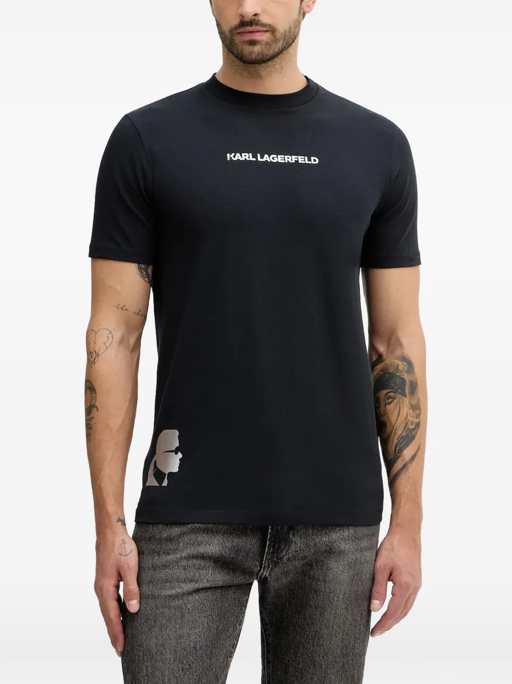 Karl Lagerfeld logo-print T-shirt - Blu