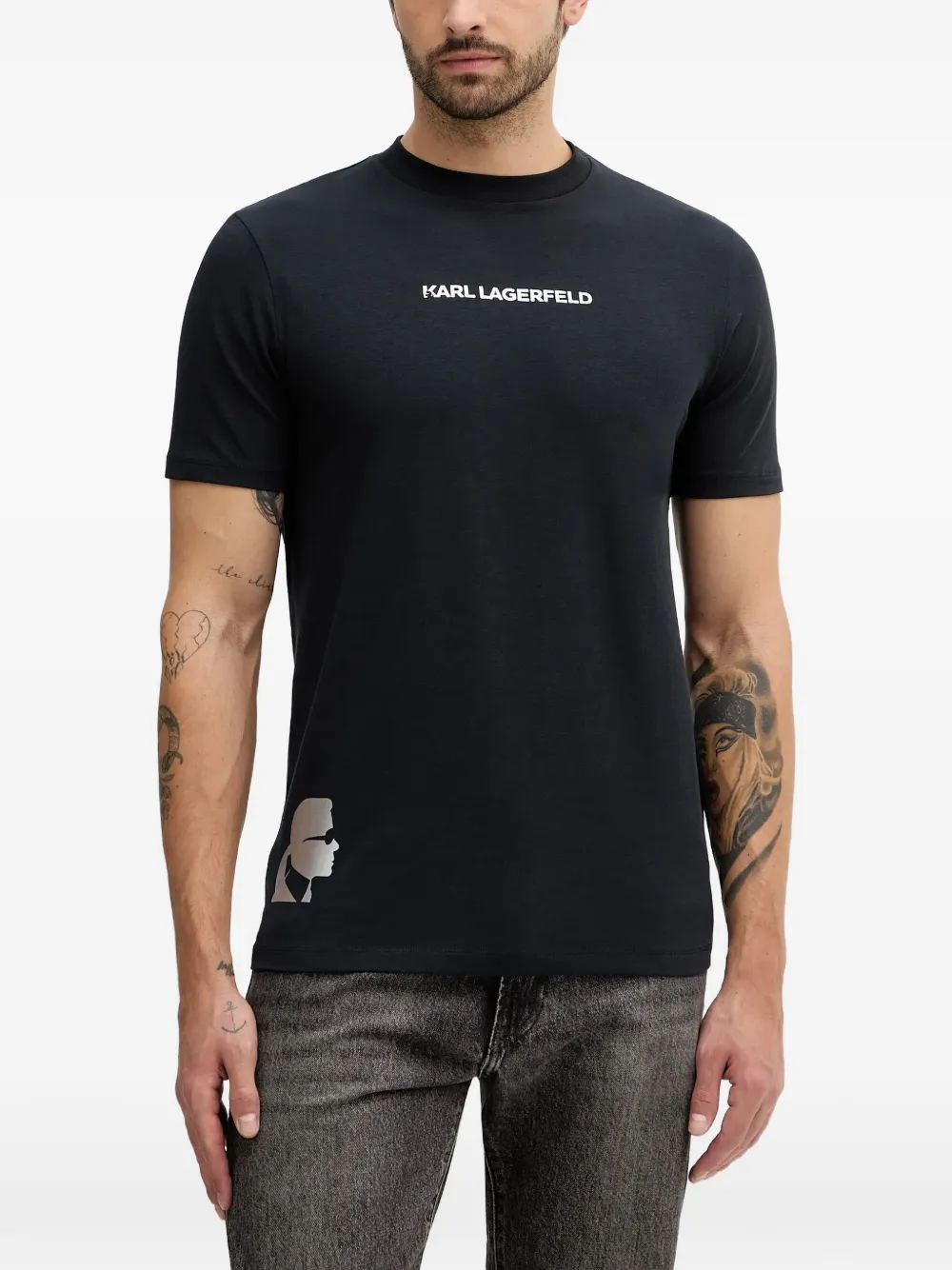 Karl Lagerfeld T-shirt met logoprint Blauw