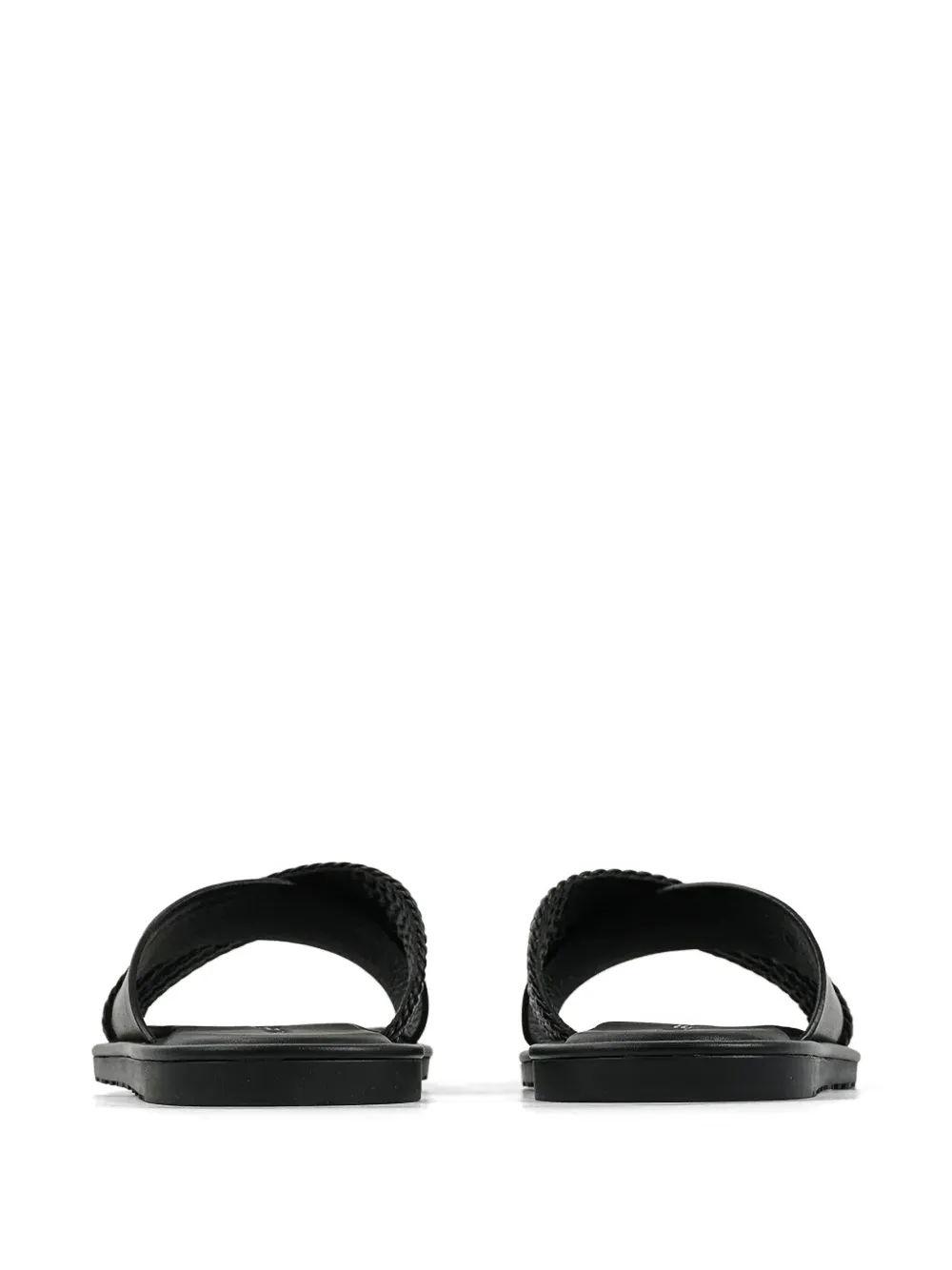 Karl Lagerfeld woven crossover-strap slides Zwart