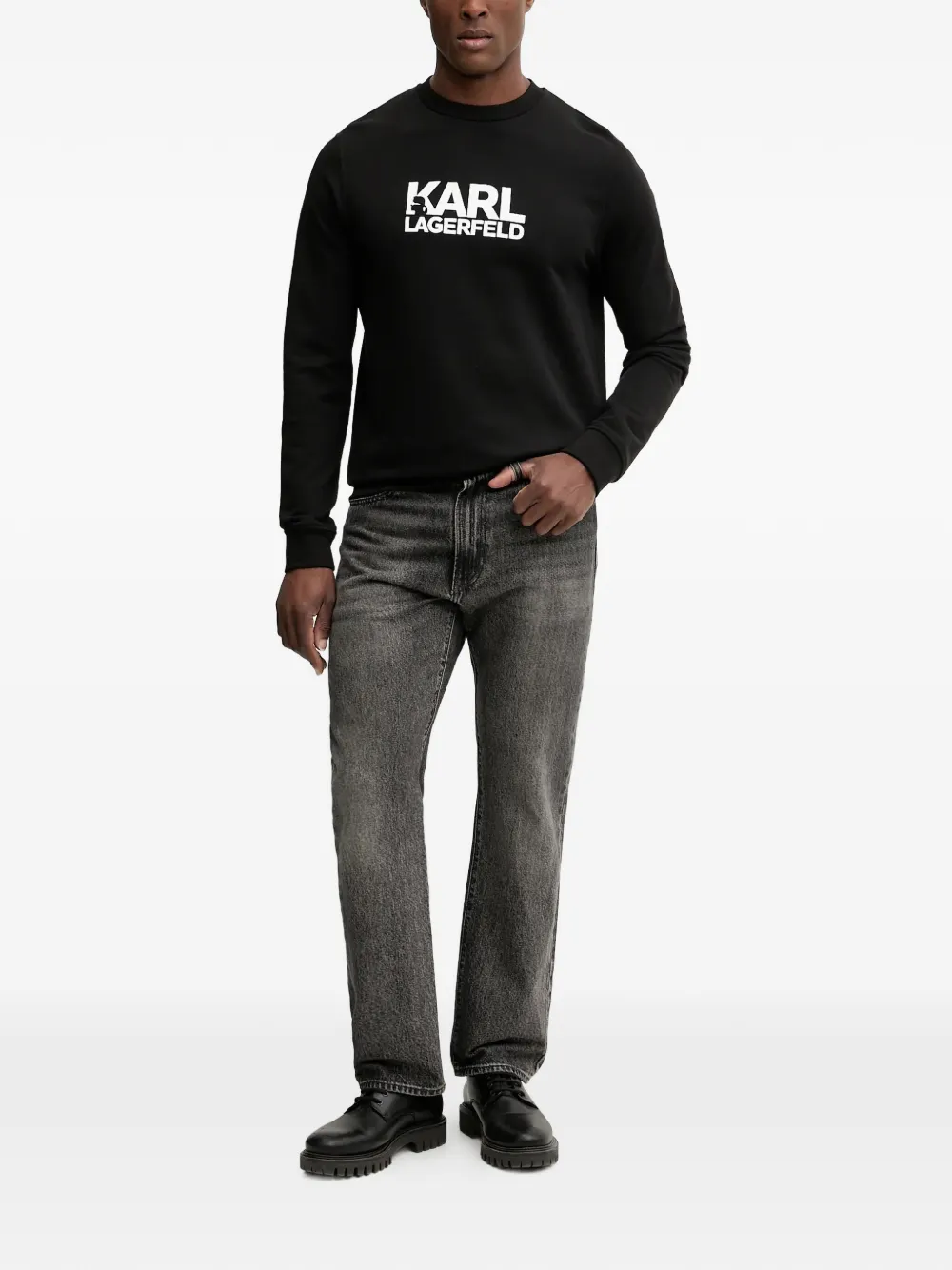 Karl Lagerfeld Sweater met logoprint Zwart