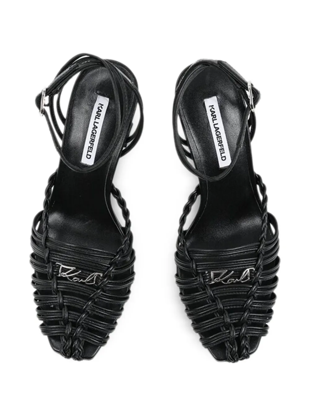 Karl Lagerfeld braided strap pumps Zwart