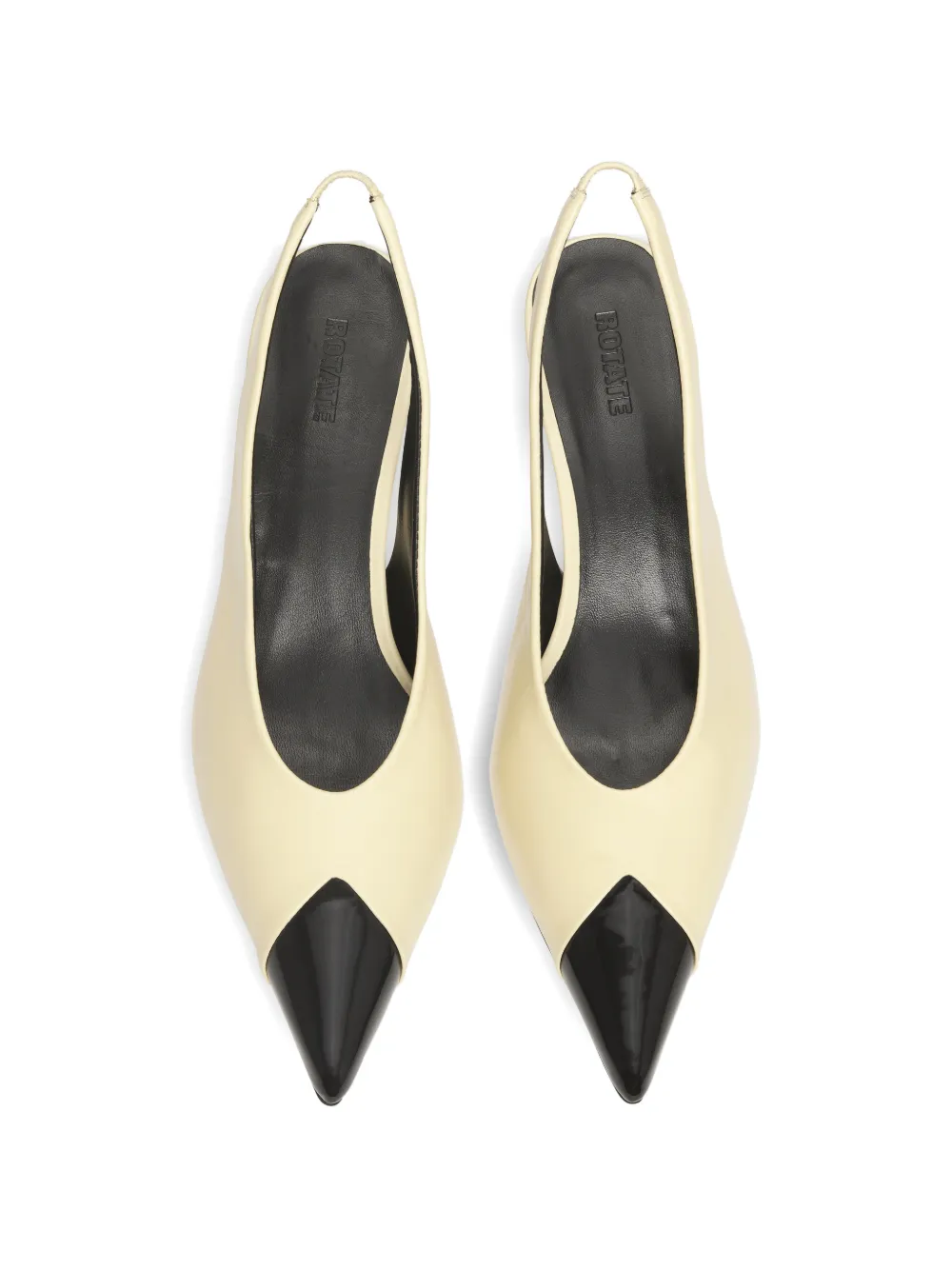  Rotate Birger Christensen Pointed-toe Slingback Leather Pumps - Neutrals 
