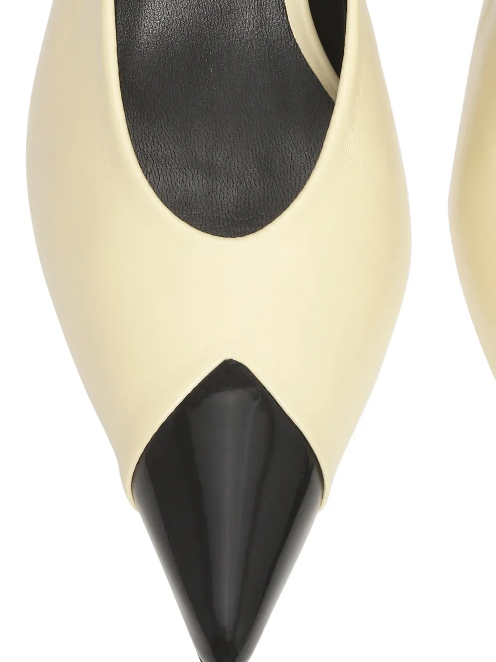  Rotate Birger Christensen Pointed-toe Slingback Leather Pumps - Neutrals 