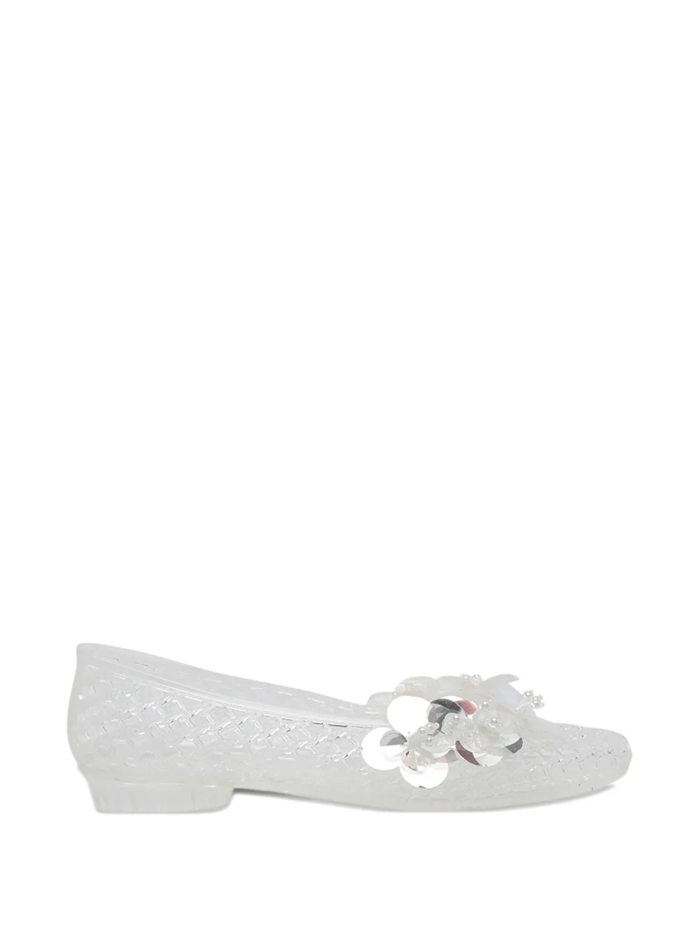 HEAVENLY JELLY transparent-effect ballet flats - Bianco