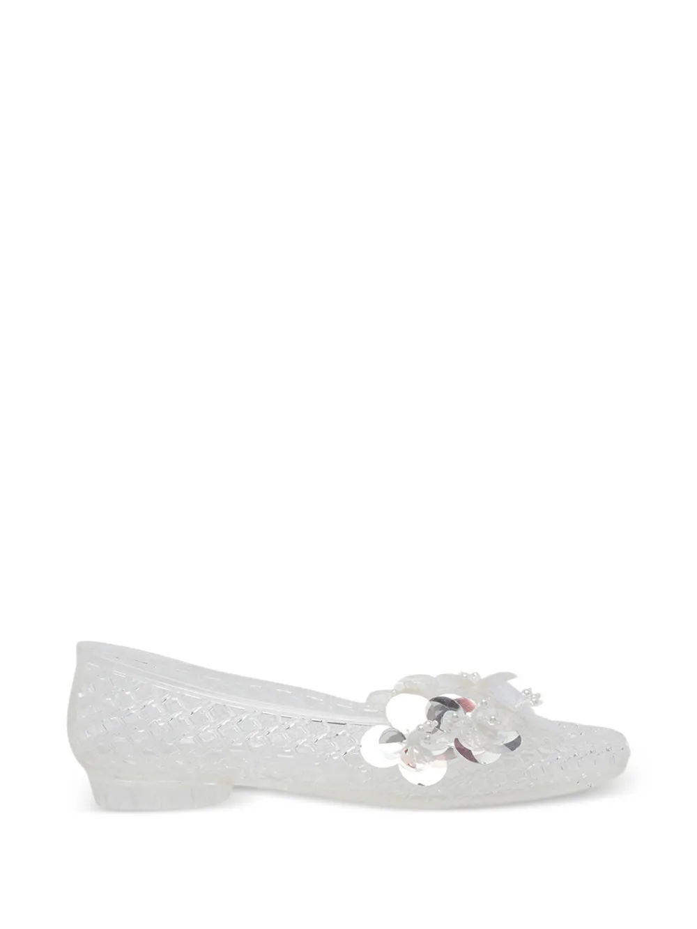 HEAVENLY JELLY transparent-effect ballet flats - Bianco