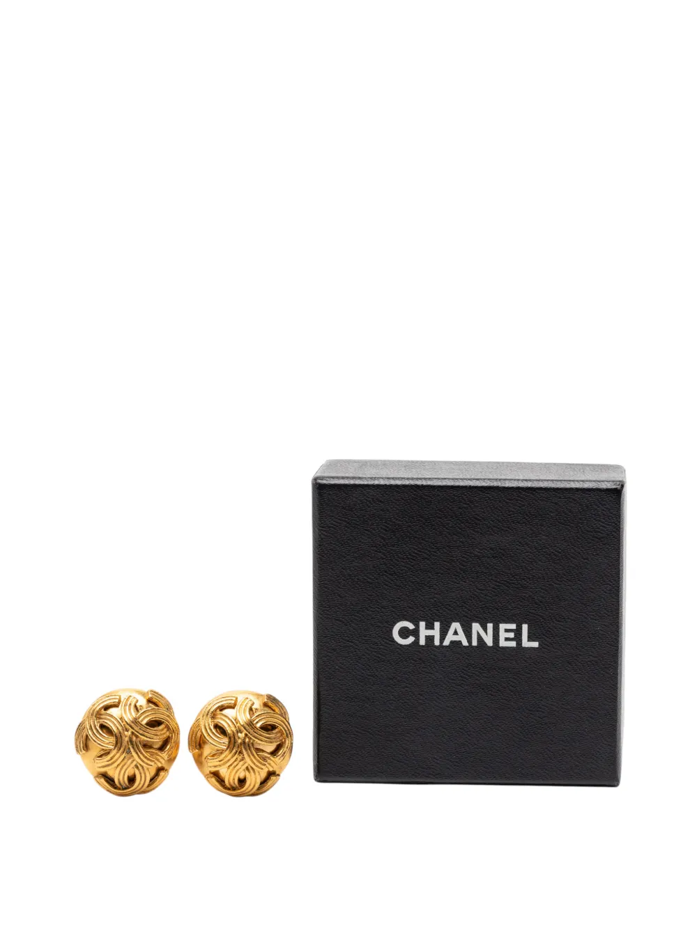 1994 Triple Cc Gold Plated Clip On Closure Costume Earrings