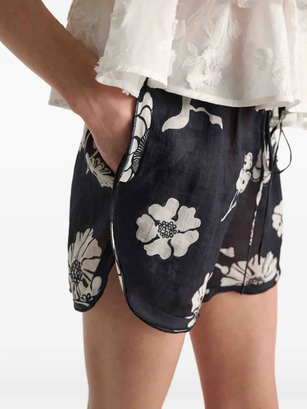 Dorothee Schumacher Shorts met bloemenprint Blauw
