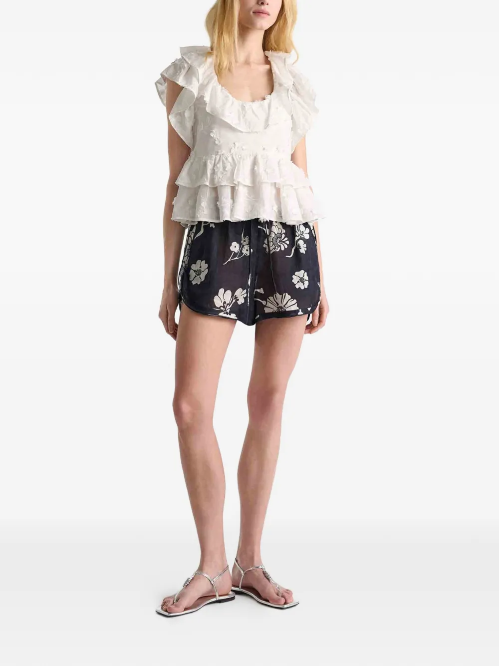 Dorothee Schumacher Shorts met bloemenprint Blauw