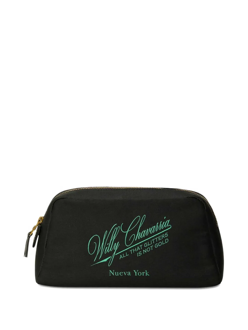 Willy Chavarria zip-fastening wash bag - Verde