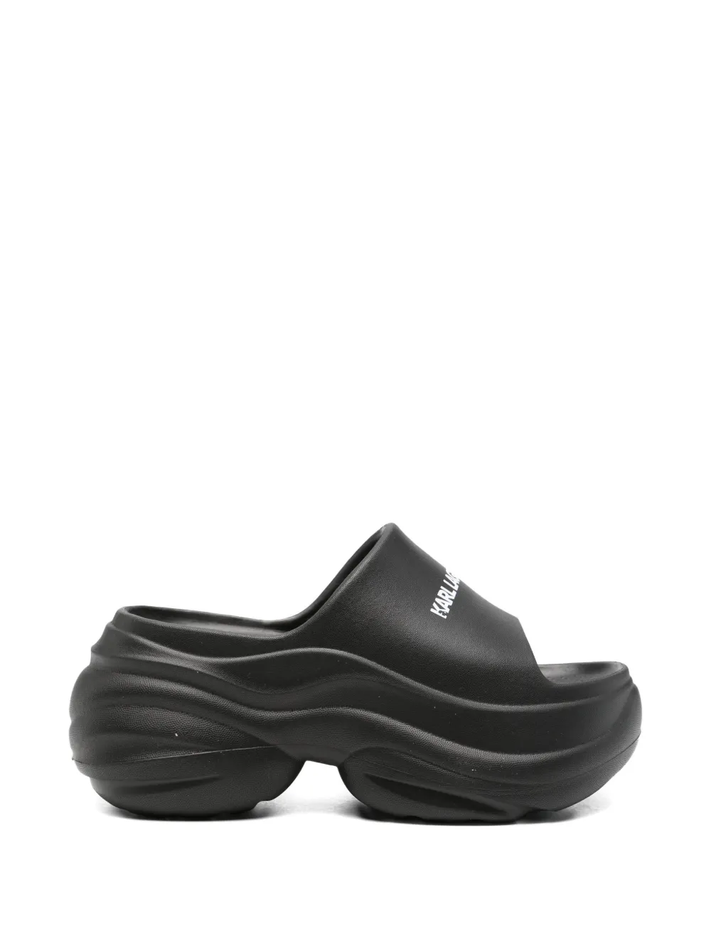 Karl Lagerfeld Kontour slippers met plateauzool Zwart