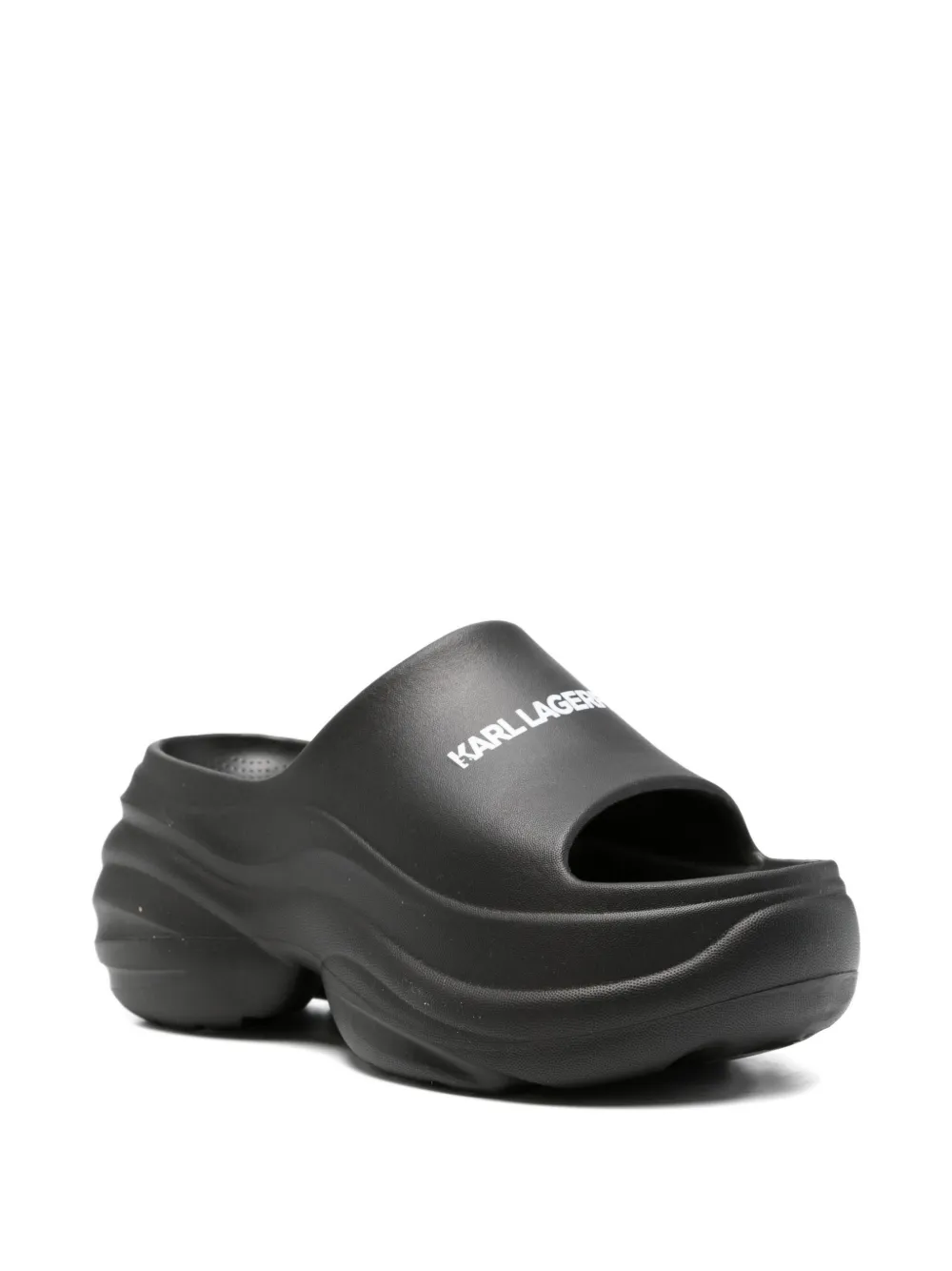 Karl Lagerfeld Kontour slippers met plateauzool Zwart
