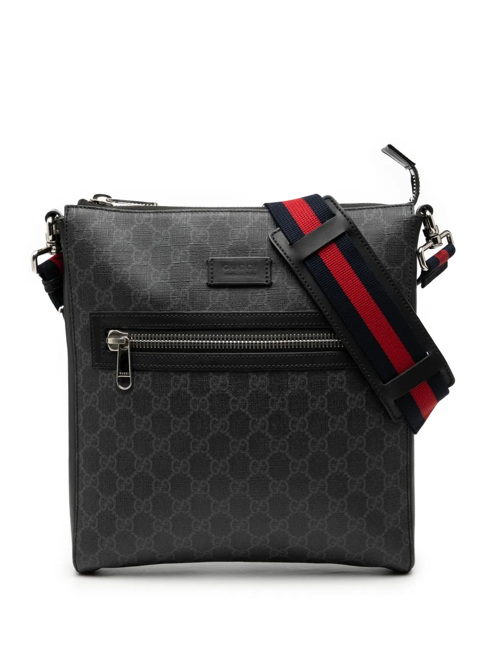 Gucci Pre-Owned 2016-2025 Medium GG Supreme Web Messenger Bag crossbody bag - Nero