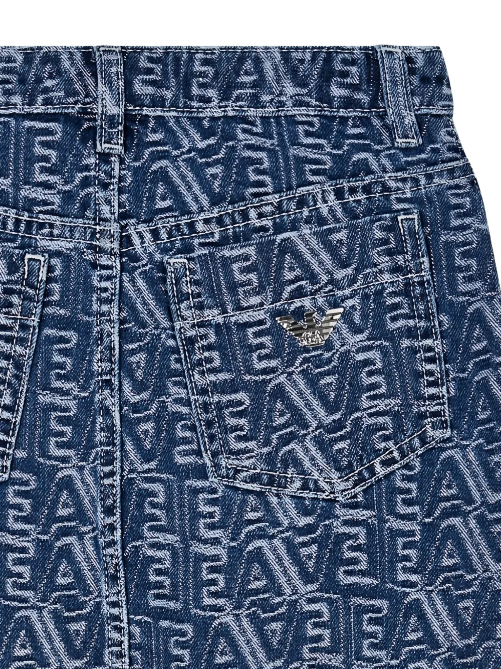 Emporio Armani Kids Shirt met logopatroon Blauw