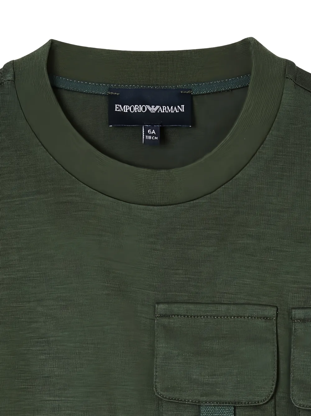 Emporio Armani Kids T-shirt met zak Groen