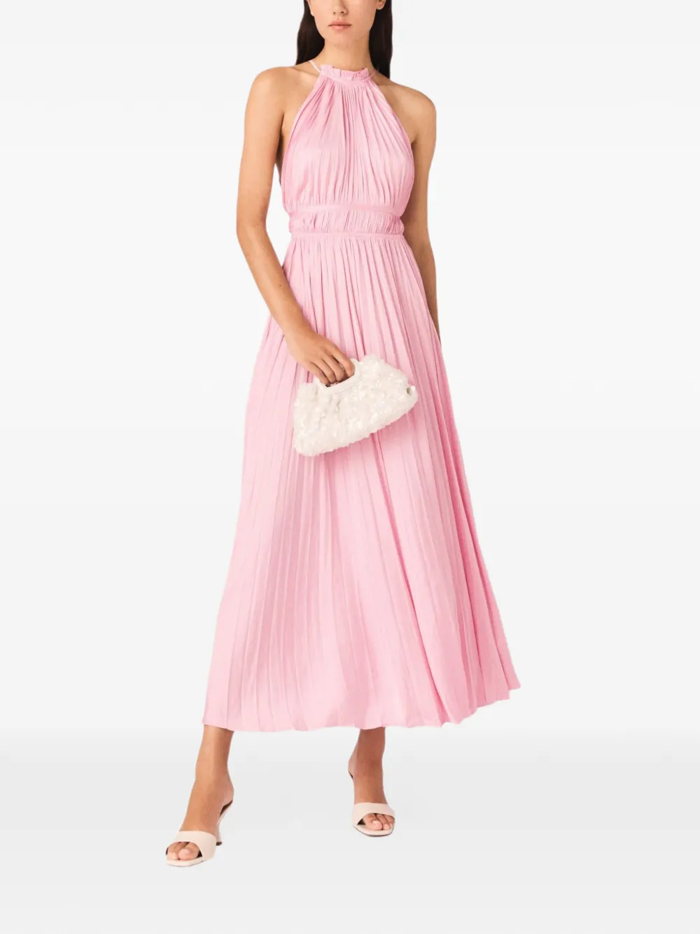 Maje Geplooide jurk Roze