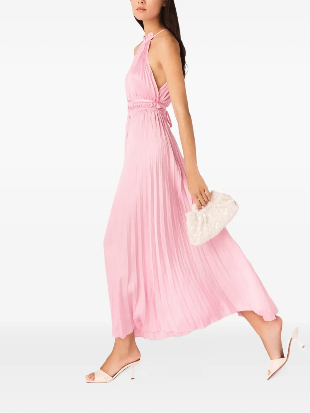 Maje Geplooide jurk Roze