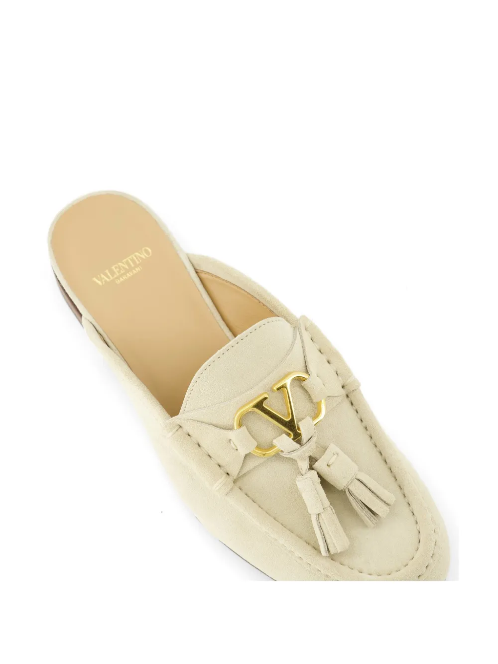 Valentino Garavani tassel logo mules Beige