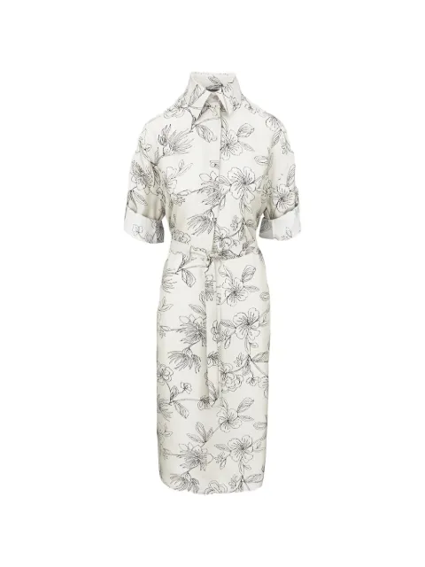Lorena Antoniazzi robe mi-longue ceinturée à fleurs