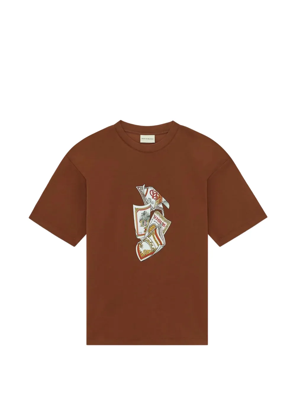 Drôle De Monsieur Rum Labels T-shirt - Marrone