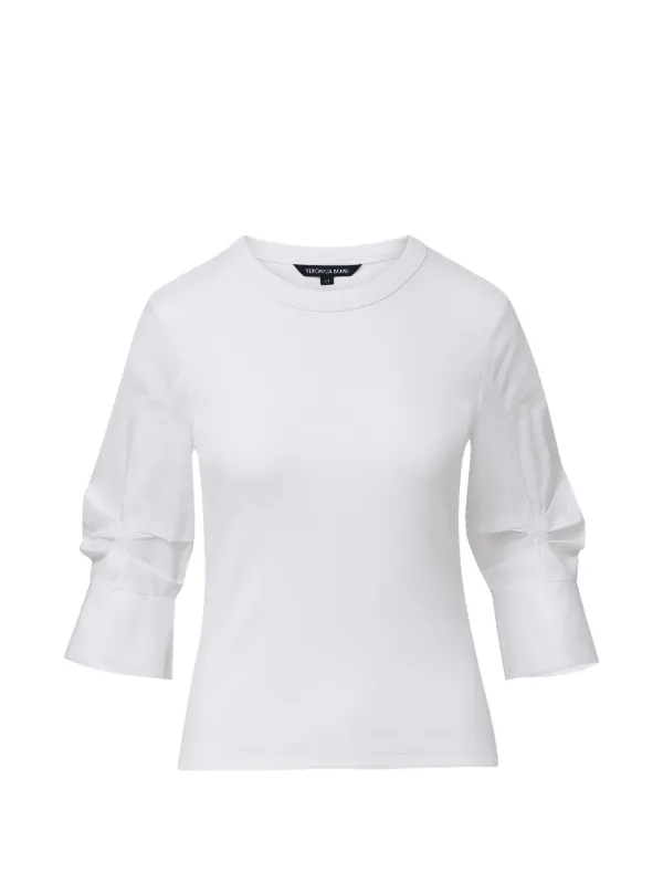 Veronica Beard Junia Ruffled-sleeve Blouse in White