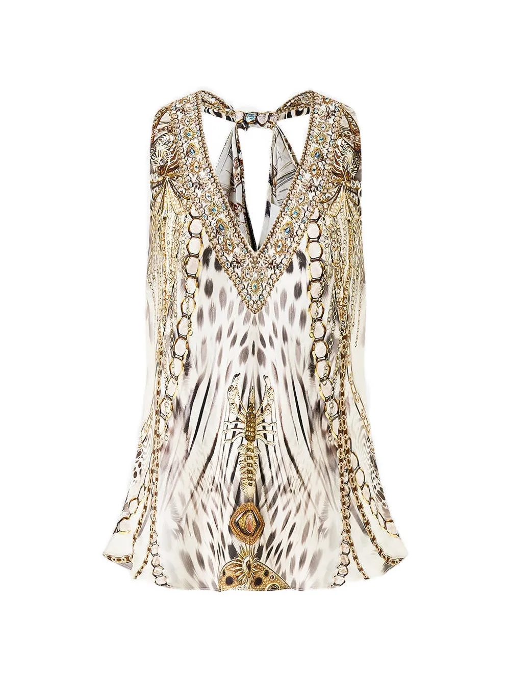 Camilla knot-back V-neck blouse - Toni neutri