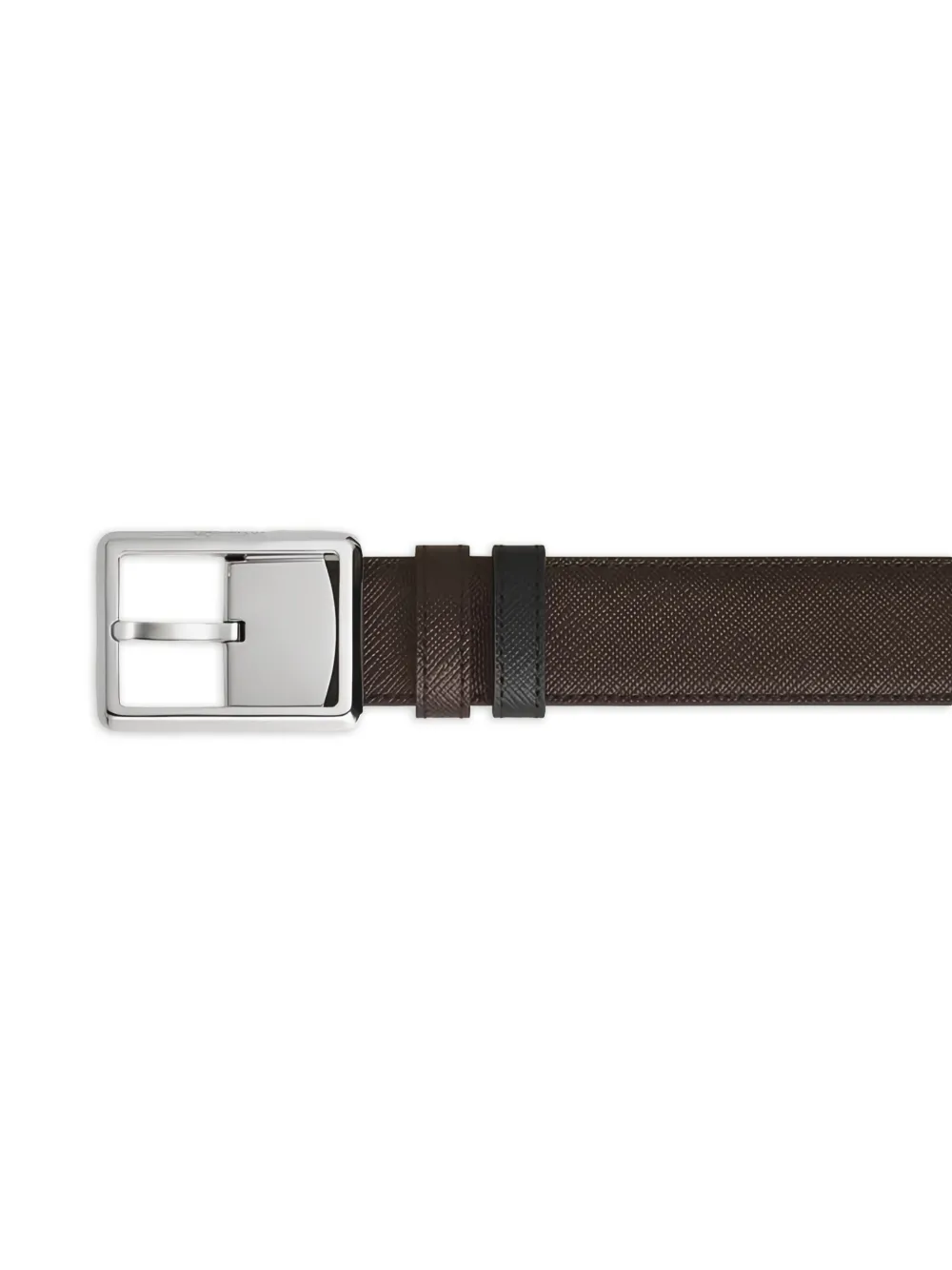 Montblanc Omkeerbare leren riem met vierkante gesp en textuur Zwart