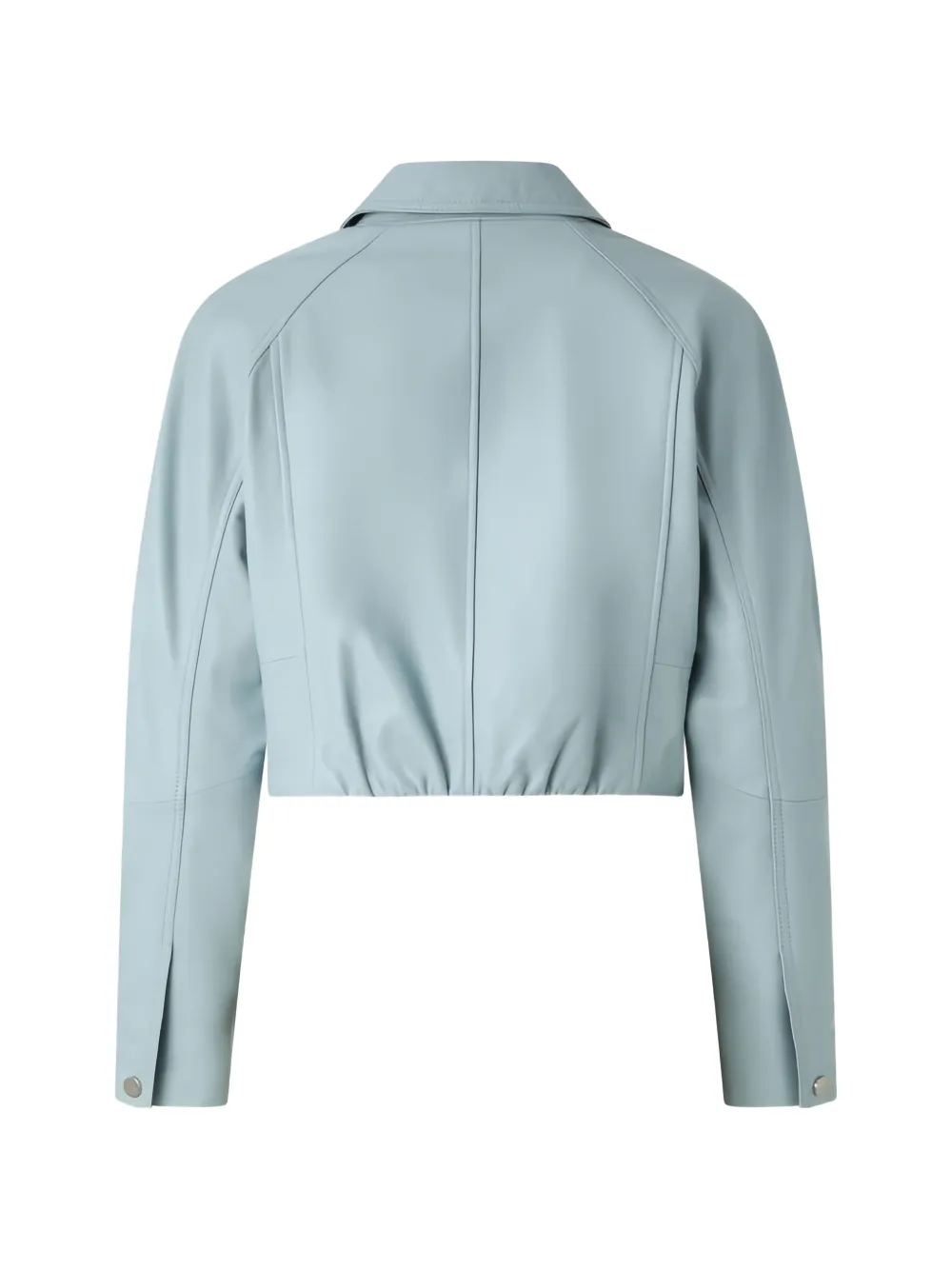  Pinko Zip Leather Jacket - Blue 