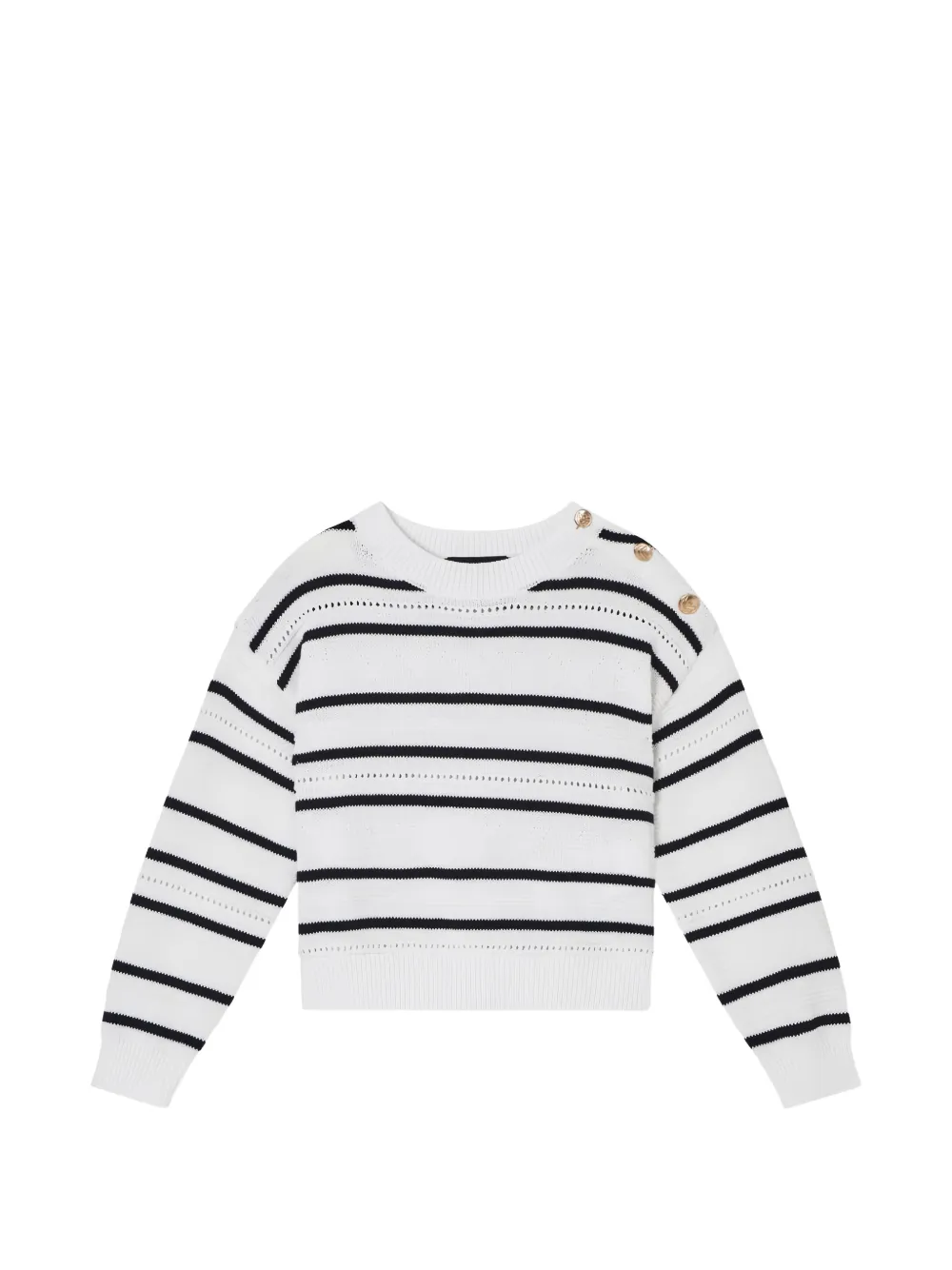 Emporio Armani Kids striped-pattern sweater - Bianco