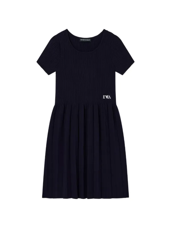 EMPORIO ARMANI ニットワンピース12A Emporio Armani Kids リブニット ワンピース | ブルー | FARFETCH JP