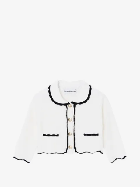Emporio Armani Kids scalloped button cardigan