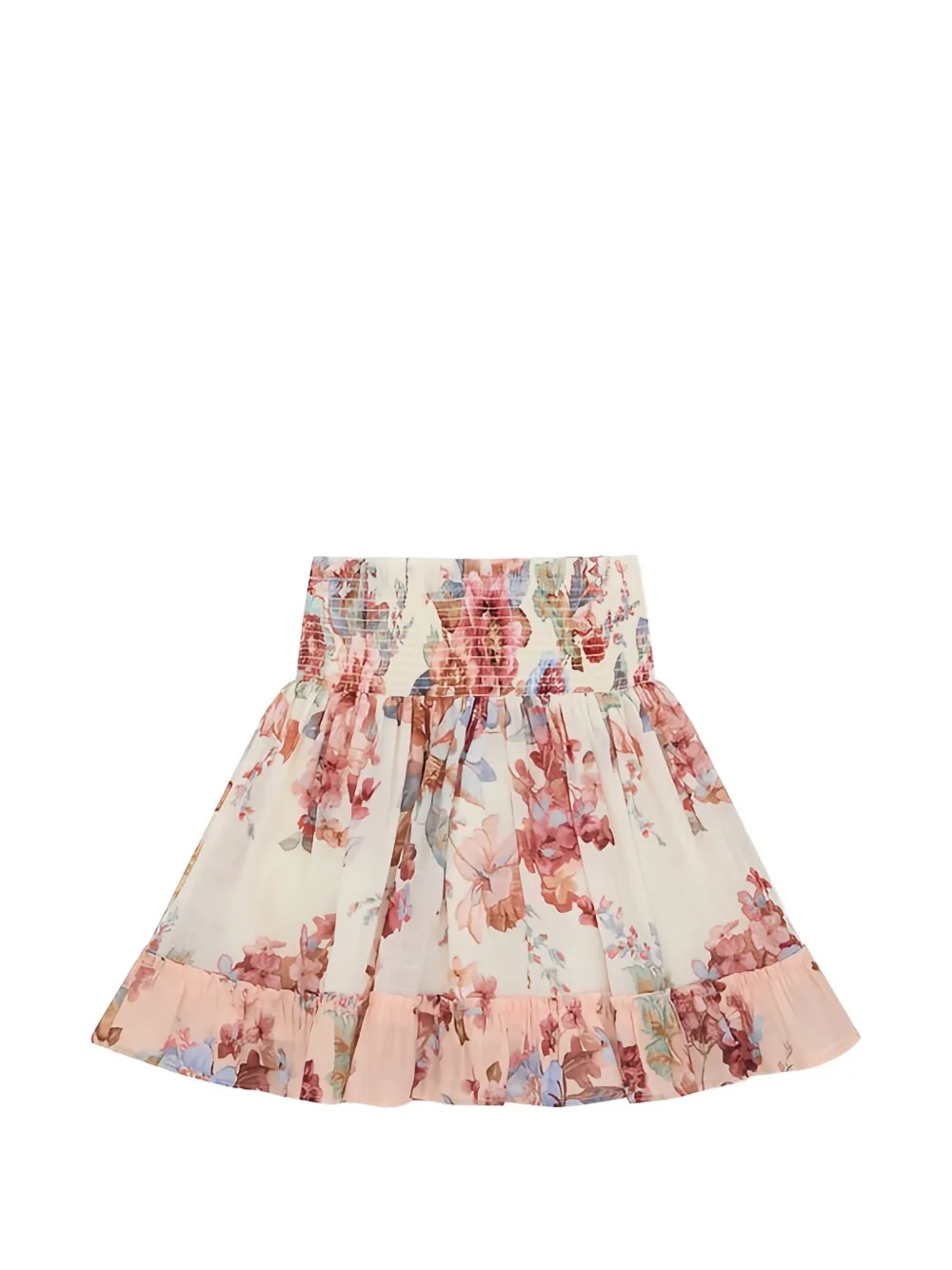 ZIMMERMANN Kids Gelaagde rok met bloemenprint Beige