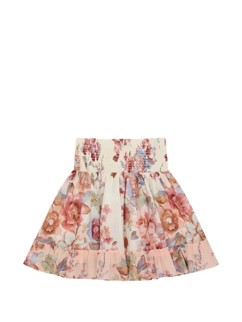 ZIMMERMANN Kids shirred floral skirt