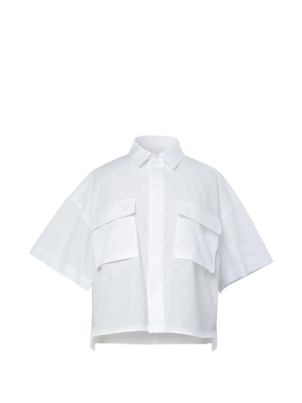 sacai front-pockets cropped shirt - Bianco