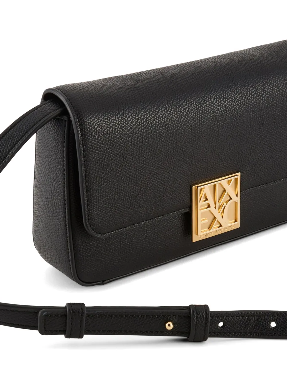 Armani Exchange Kleine crossbodytas met logoplakkaat Zwart