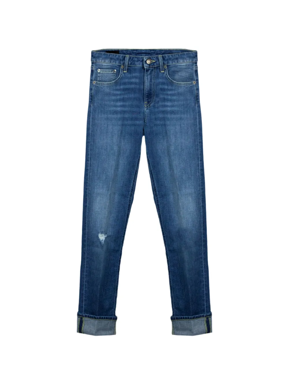 Dondup Cuffed Denim Jeans In Blue