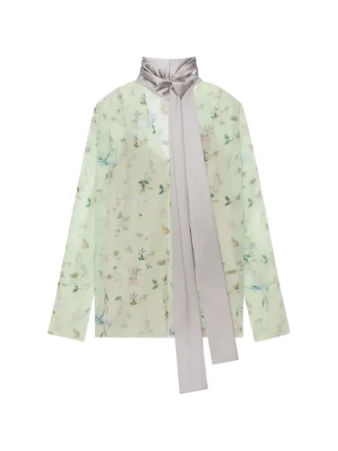 Givenchy floral pussy-bow blouse