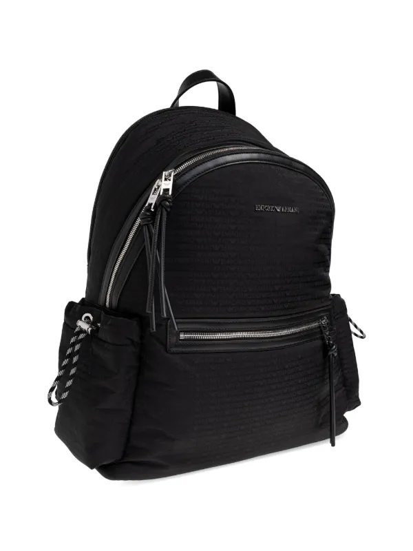 Emporio Armani ロゴプレート バックパック | ブラック | FARFETCH JP
