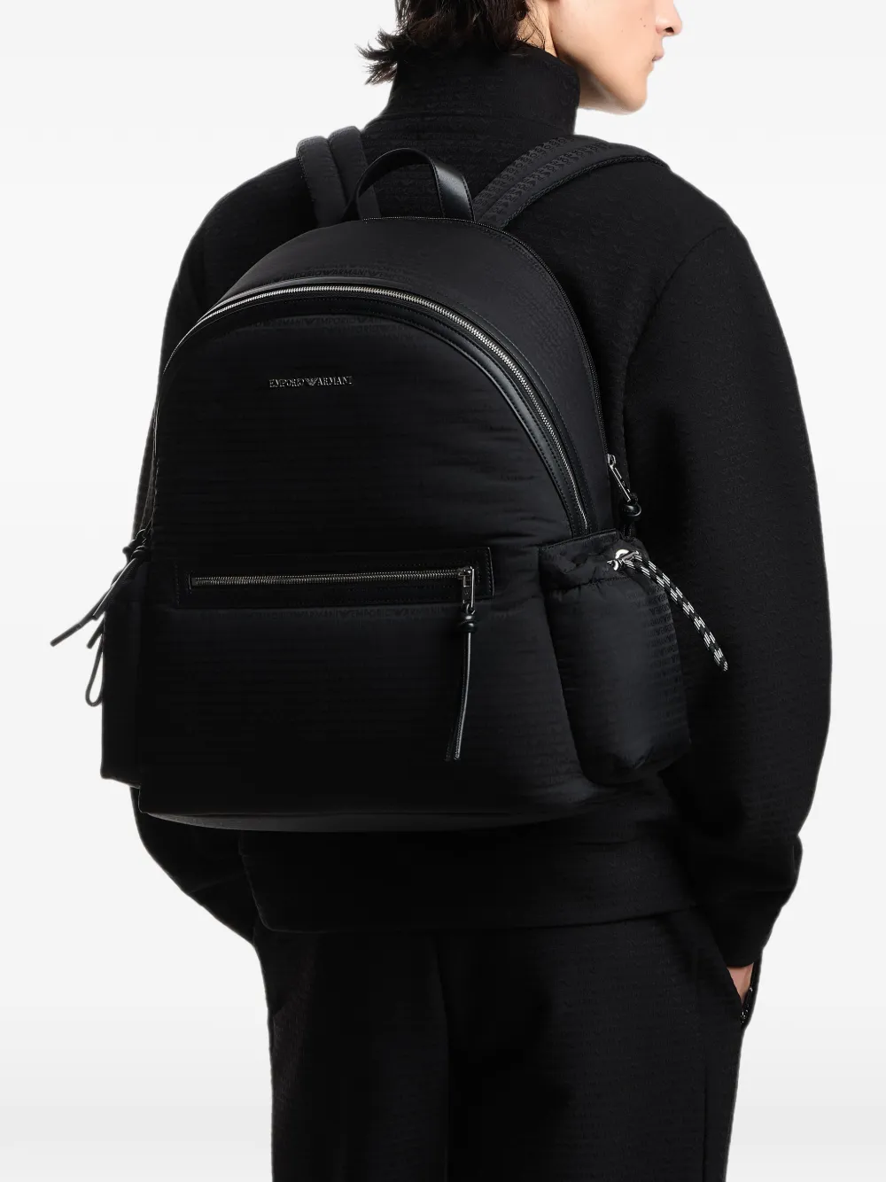 Emporio Armani Rugzak met logoplakkaat Zwart