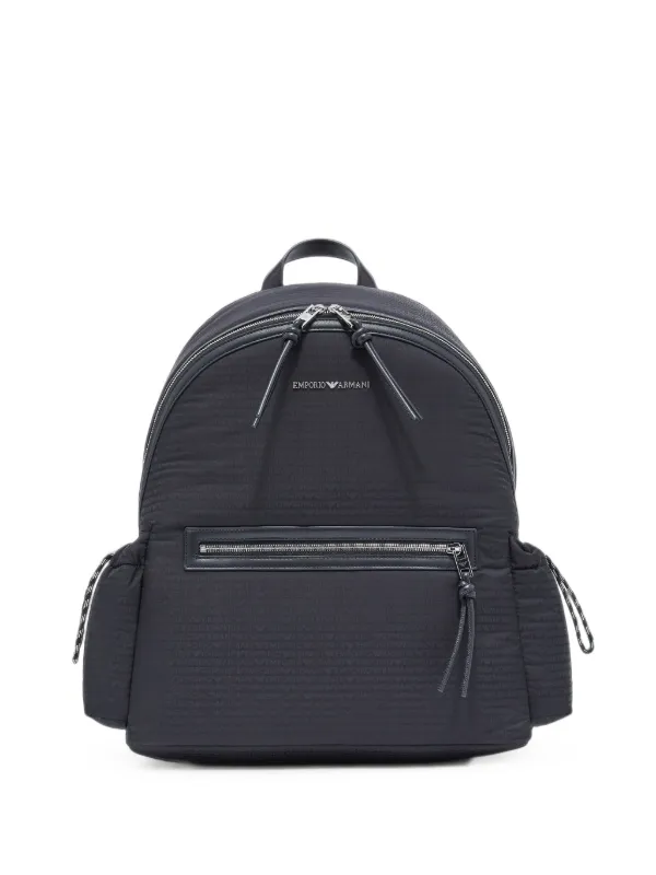 Emporio Armani ロゴプレート バックパック | ブラック | FARFETCH JP