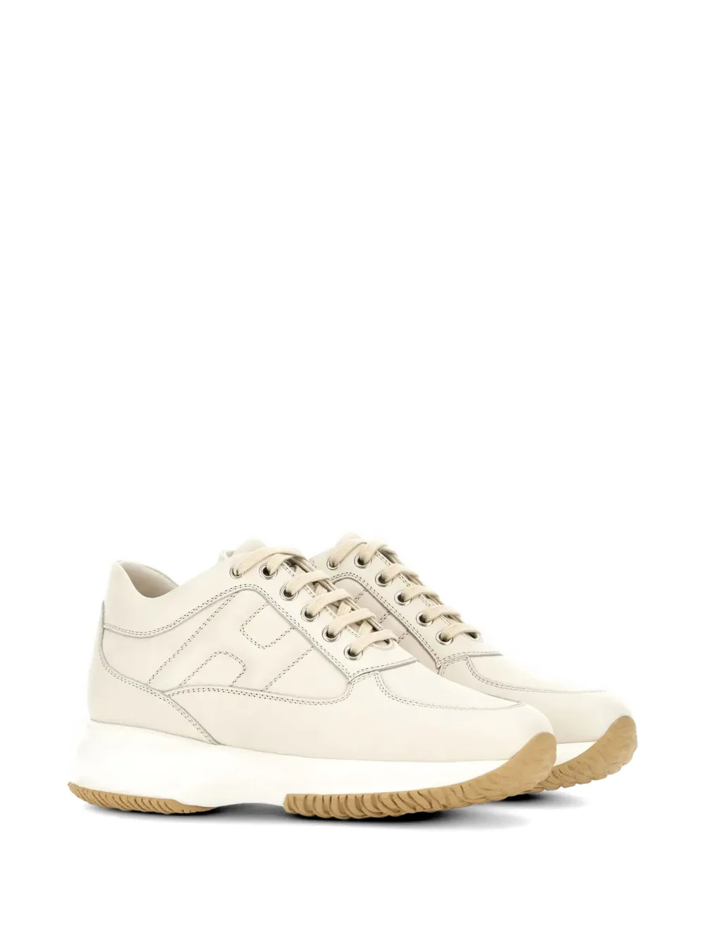Hogan Interactive sneakers met logo Beige