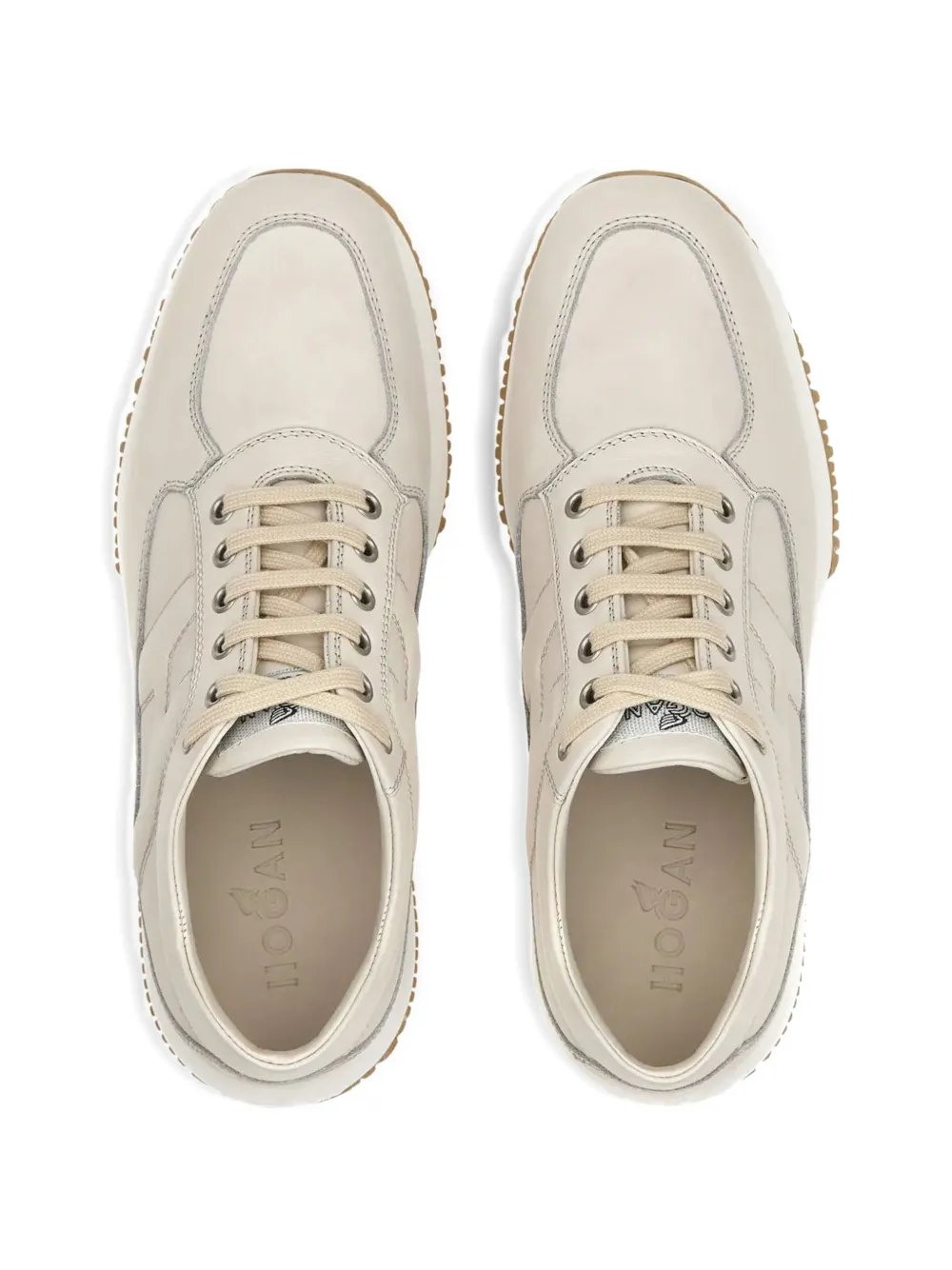Hogan Interactive sneakers met logo Beige