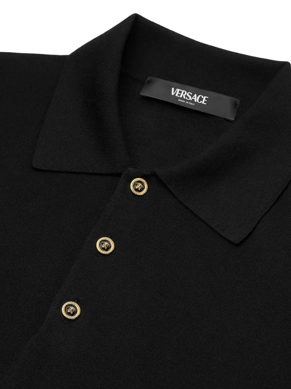 Versace Poloshirt met logopatch Zwart