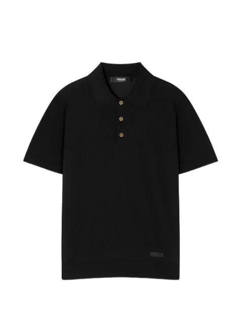 Versace logo-patch polo shirt