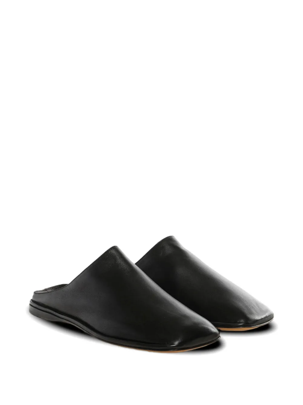 The Row Slippers met vierkante neus Zwart