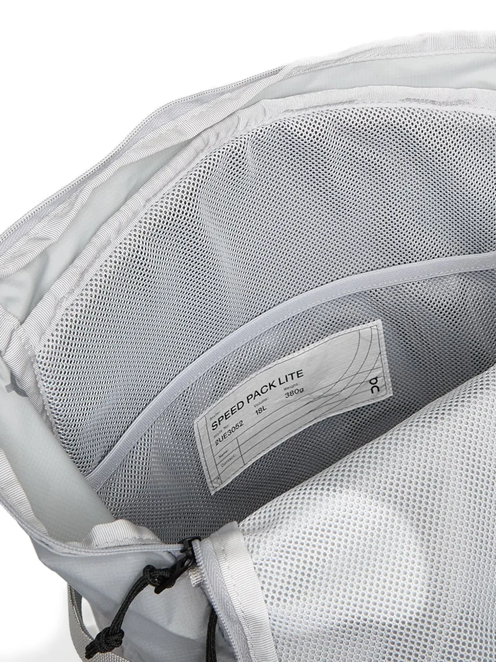  On Speed Pack 18l Lite Zip Mesh-back Backpack - Grey 