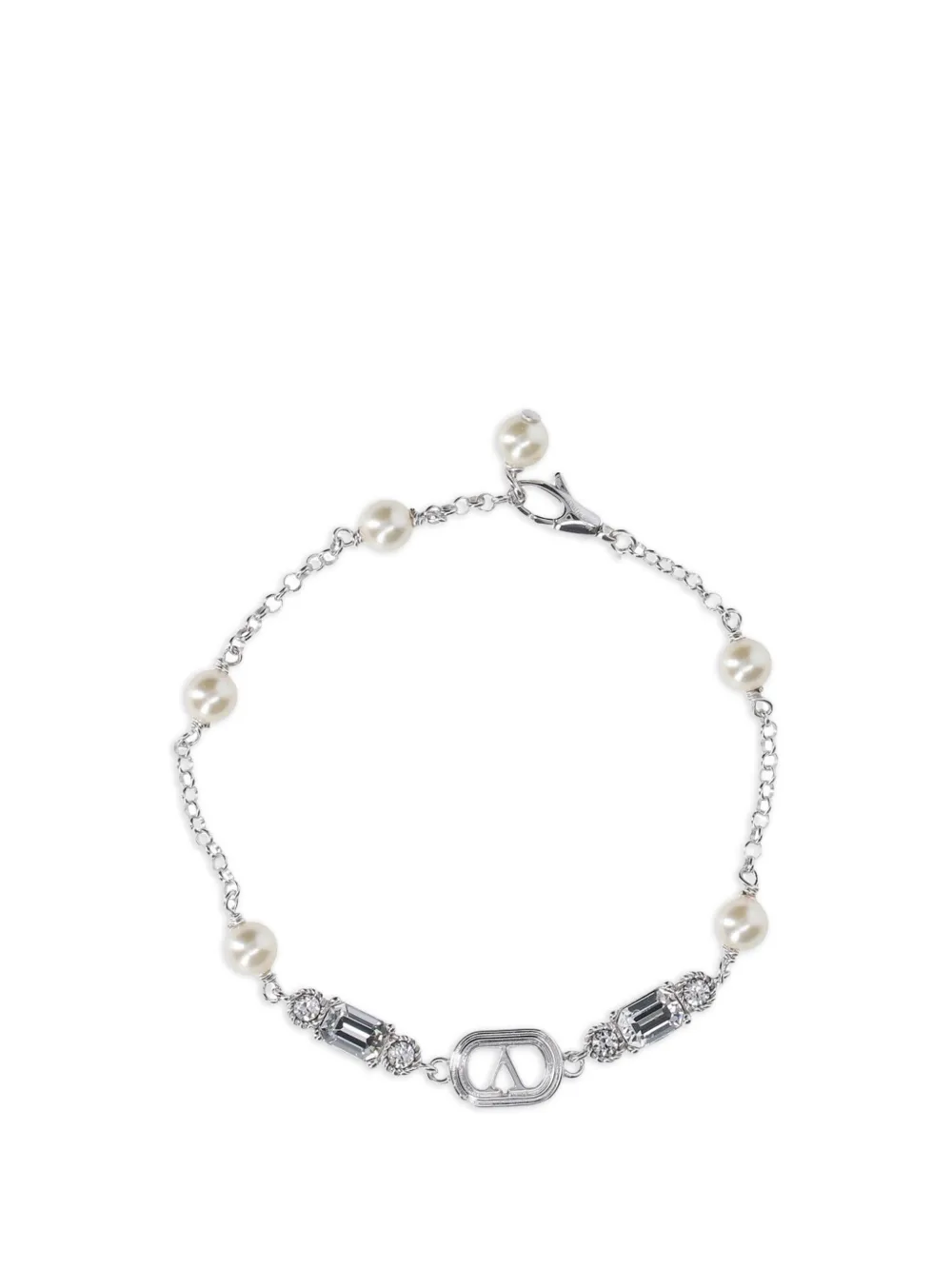Valentino Garavani Ovalette vlogo signature bracelet - Argento