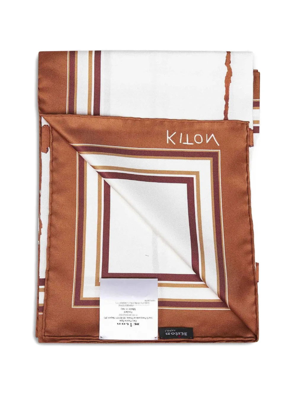  Kiton Graphic-print Silk Scarf - White 