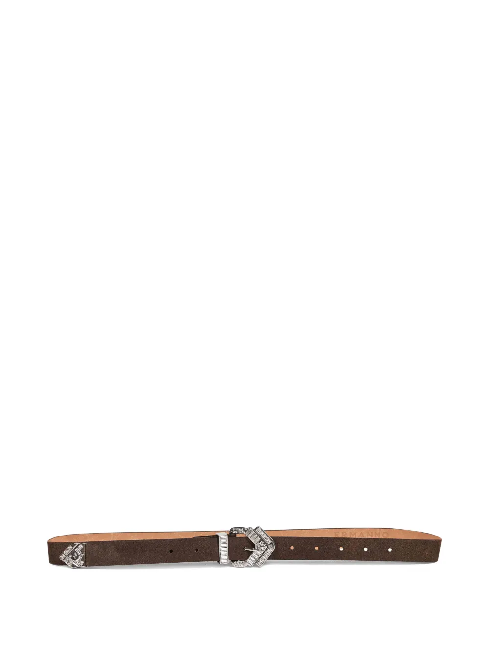 ERMANNO FIRENZE crystal buckle belt - Marrone